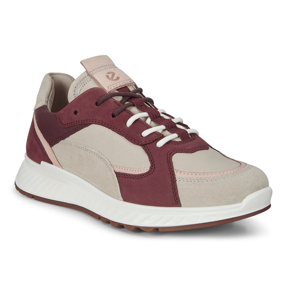 Tenis Mujer - ECCO St.1 - Beige/Rojos - DEM452610